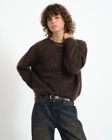 TILTIL Senna Mohair Cardigan Bruin - Things I Like Things I Love
