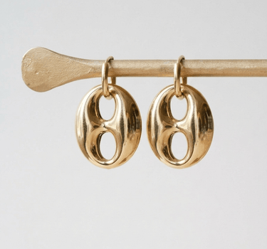 TILTIL Set van 2 Coffee Bean Dangle Earrings Goud - Things I Like Things I Love