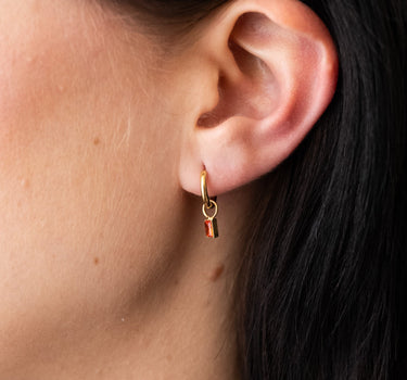 TILTIL Set van 2 Crystal Bar Zircon Earrings Oranje Goud - Things I Like Things I Love