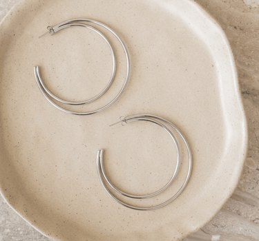 TILTIL Set van 2 Gemini Hoop Earrings Silver - Things I Like Things I Love