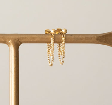 TILTIL Set van 2 Layered Chain Stud Earrings Goud - Things I Like Things I Love