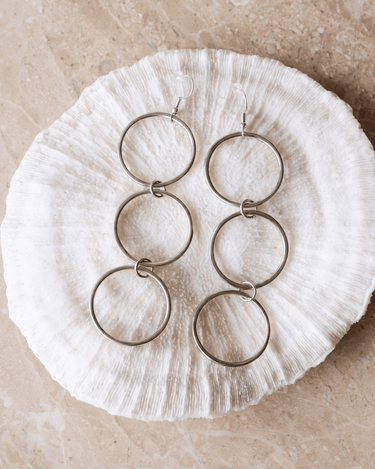 TILTIL Set van 2 Open Circle Statement Earrings Zilver - Things I Like Things I Love