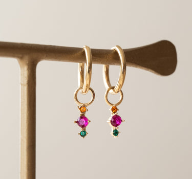TILTIL Set van 2 Posy Zircon Earrings Multi Goud - Things I Like Things I Love