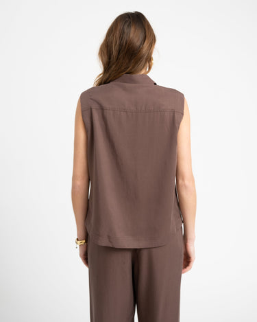 TILTIL Sleeveless Juna Blouse Brown - Things I Like Things I Love