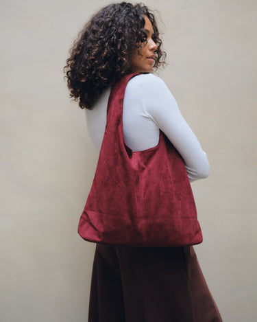 TILTIL Slouchy Faux Suede Bag Bordeaux - Things I Like Things I Love
