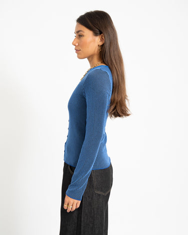 TILTIL Striped Fonna Button Longsleeve Donkerblauw - Things I Like Things I Love
