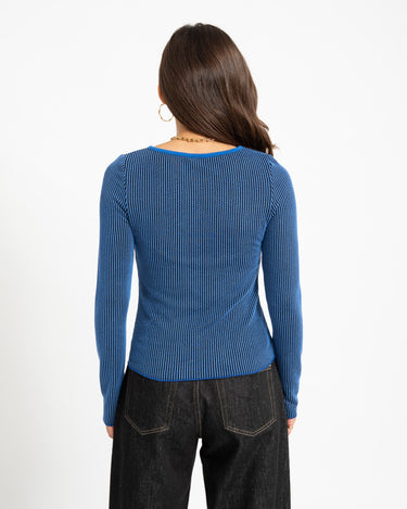TILTIL Striped Fonna Button Longsleeve Donkerblauw - Things I Like Things I Love