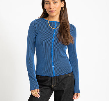 TILTIL Striped Fonna Button Longsleeve Donkerblauw - Things I Like Things I Love