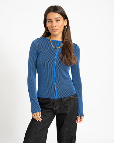 TILTIL Striped Fonna Button Longsleeve Donkerblauw - Things I Like Things I Love