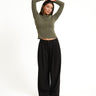 TILTIL Striped Fonna Button Longsleeve Donkergroen - Things I Like Things I Love