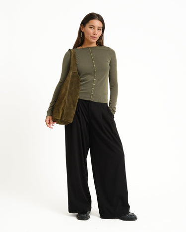 TILTIL Striped Fonna Button Longsleeve Donkergroen - Things I Like Things I Love