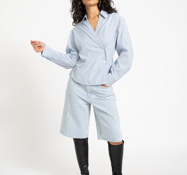 TILTIL Striped Liana Blouse Light Blue - Things I Like Things I Love