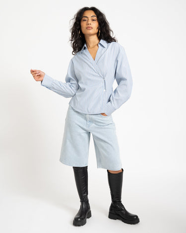 TILTIL Striped Liana Blouse Light Blue - Things I Like Things I Love