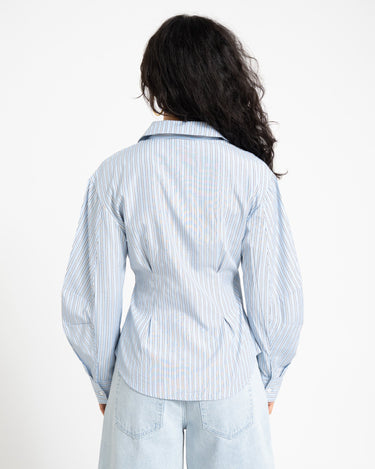 TILTIL Striped Liana Blouse Light Blue - Things I Like Things I Love