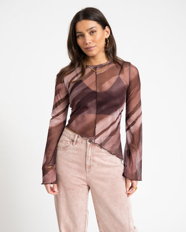 TILTIL Suzie Mesh Top Detail Burgundy - Things I Like Things I Love