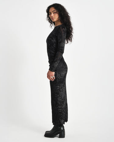 TILTIL Suzie Mesh Velvet Dress Black - Things I Like Things I Love