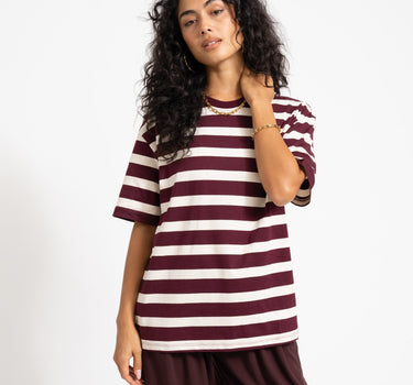 TILTIL Thick Striped Luc Tee Aubergine - Things I Like Things I Love