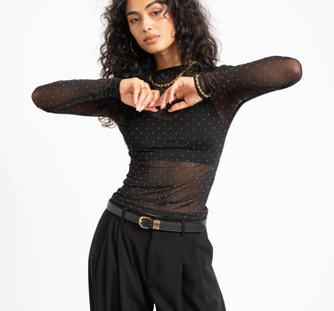 TILTIL Vere Sparkle Mesh Longsleeve Zwart - Things I Like Things I Love