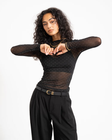 TILTIL Vere Sparkle Mesh Longsleeve Zwart - Things I Like Things I Love