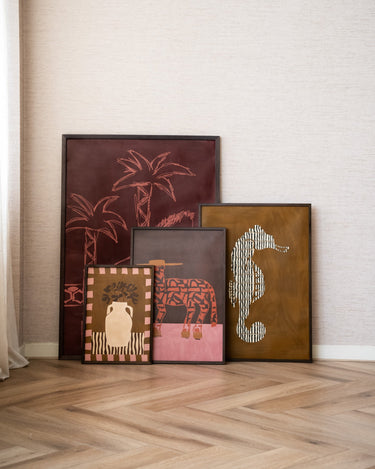 TILTIL X ARDWORKS Wall Art Rodeo Seahorse Olive A3 / B2 - Things I Like Things I Love