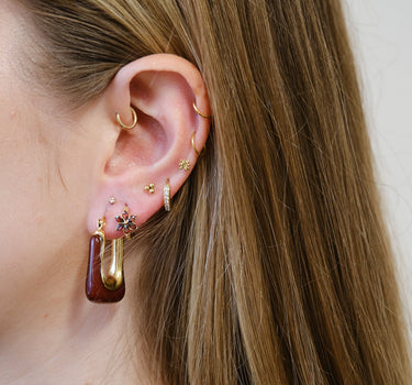 TILTIL Ohrringe Torty Burgund Gold