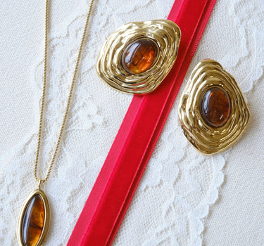 TILTIL Cindy Oval Edelstein-Halskette Gold