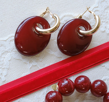 TILTIL Ohrringe Blaire Gold Bordeaux