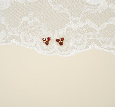 TILTIL 2er Set Ohrstecker Zirkon Gold Bordeaux