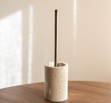 Toilet Brush Holder Pearl Travertine Look - Things I Like Things I Love
