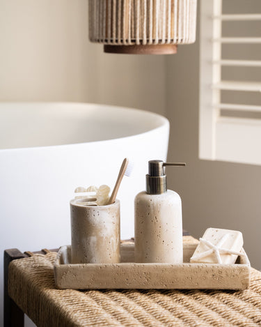Toothbrush Holder Pearl Travertine Look - Things I Like Things I Love