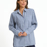 Zallie Button Shoulderpad Shirt - Things I Like Things I Love