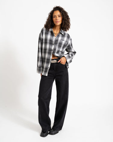 Zoe Check Shirt Black - Things I Like Things I Love